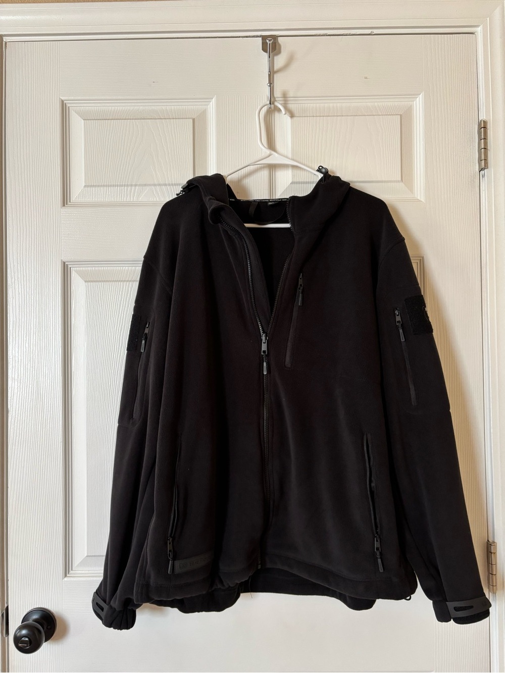 Men's Black Military-Inspired Hooded Field Jacket